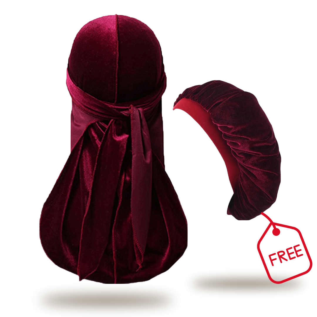 Durag En Velours + Bonnet Offert Bordeaux